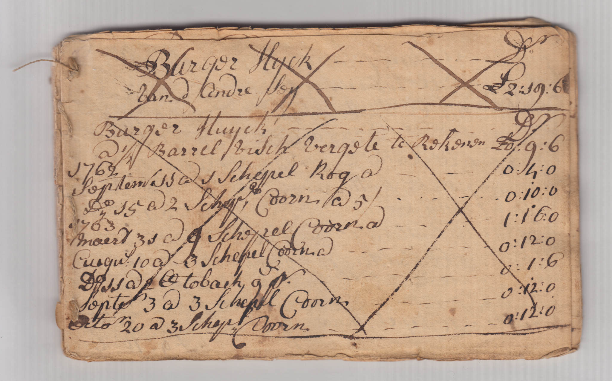 BH105 Pg 1, 1759-1771 & 1783 - Farm Sales Account Book